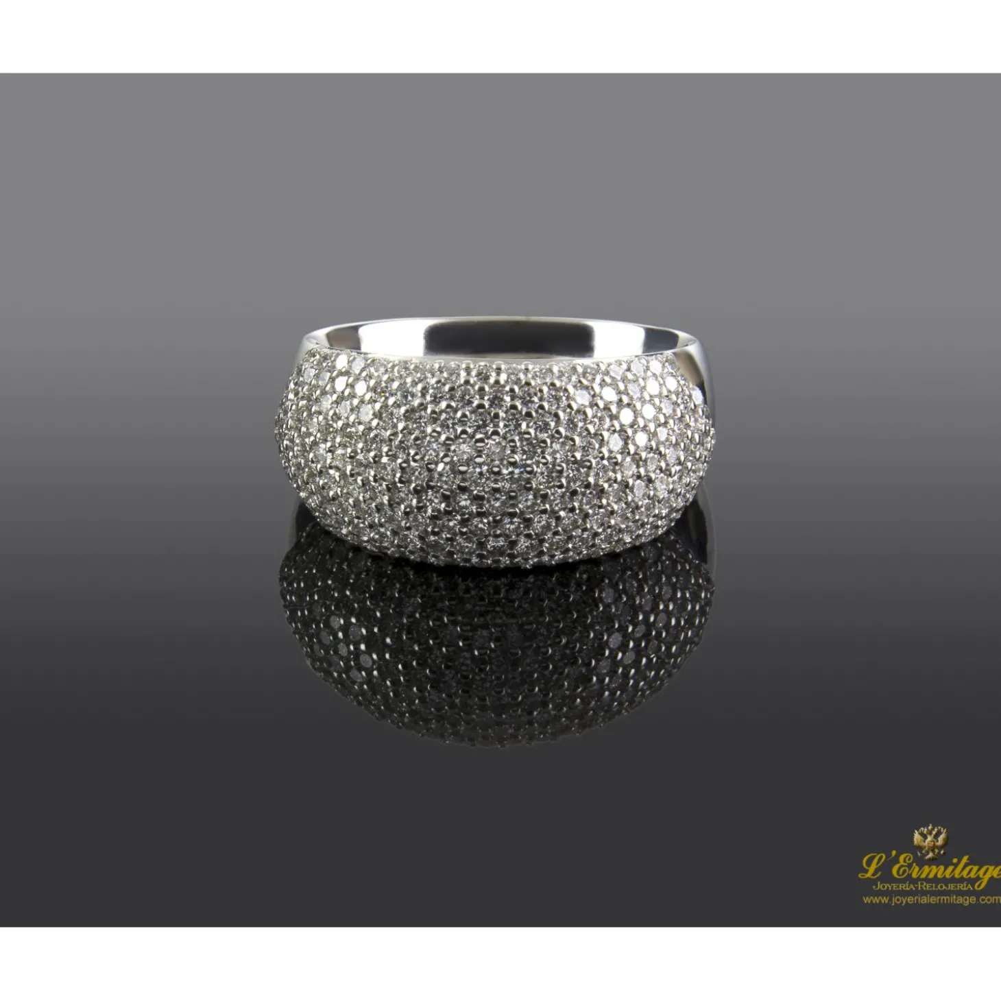 ANILLOS / SORTIJAS Sortija oro blanco y cuajado de diamantes