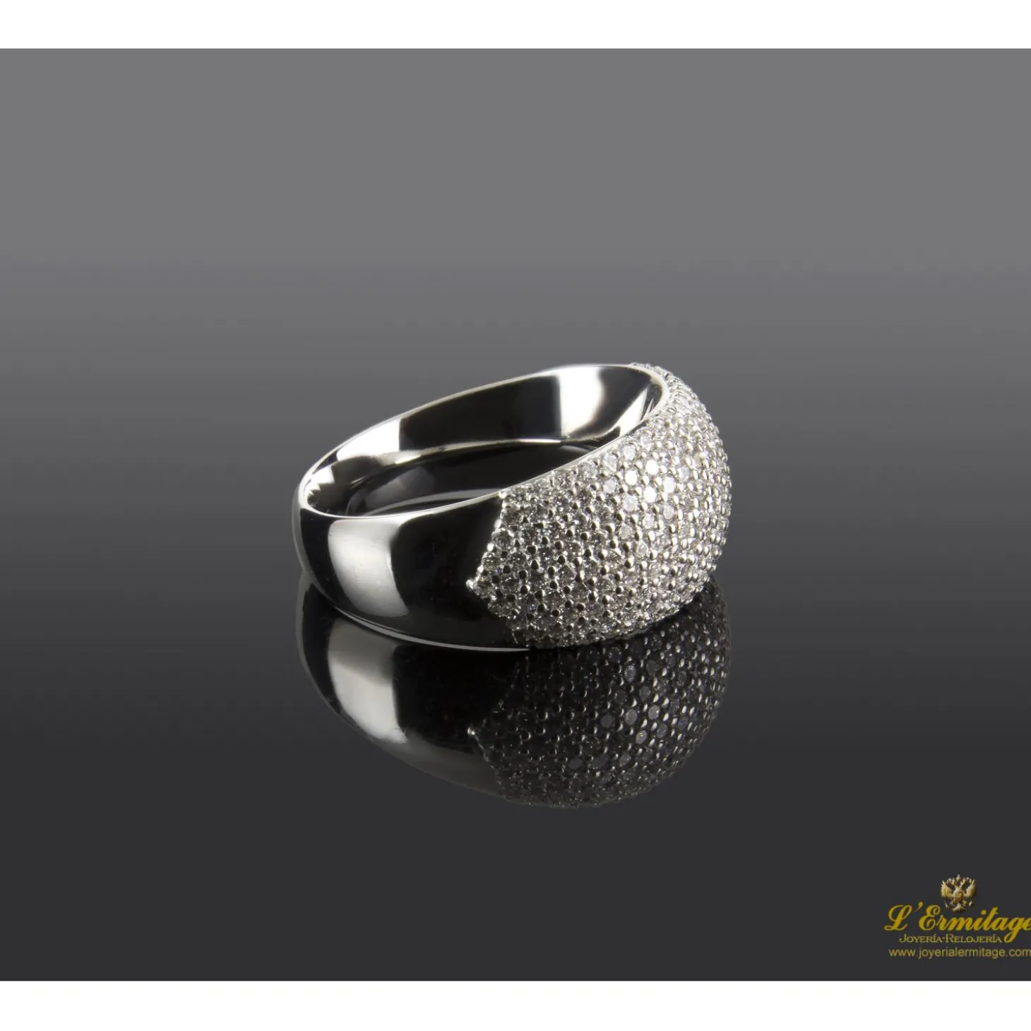 ANILLOS / SORTIJAS Sortija oro blanco y cuajado de diamantes