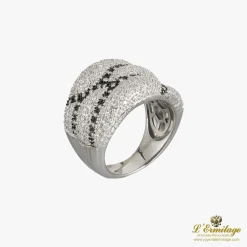 ANILLOS / SORTIJAS Sortija oro blanco y cuajado de diamantes. Talla nº:15