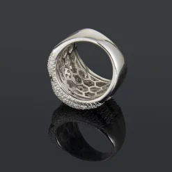 ANILLOS / SORTIJAS Sortija oro blanco y cuajado de diamantes. Talla nº:15