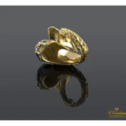 ANILLOS / SORTIJAS Sortija oro amarillo y esmalte pez