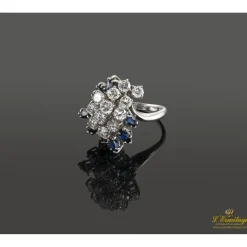 ANILLOS / SORTIJAS Sortija oro blanco zafiros y diamantes