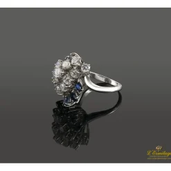 ANILLOS / SORTIJAS Sortija oro blanco zafiros y diamantes