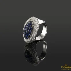 ANILLOS / SORTIJAS Sortija oro blanco zafiros y diamantes