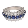 ANILLOS / SORTIJAS Sortija oro blanco con zafiros y brillantes. Talla 15.