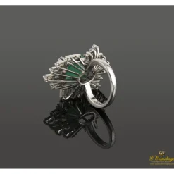 ANILLOS / SORTIJAS Sortija oro blanco esmeralda y diamantes