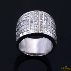 ANILLOS / SORTIJAS Sortija oro blanco y diamantes brazo ancho