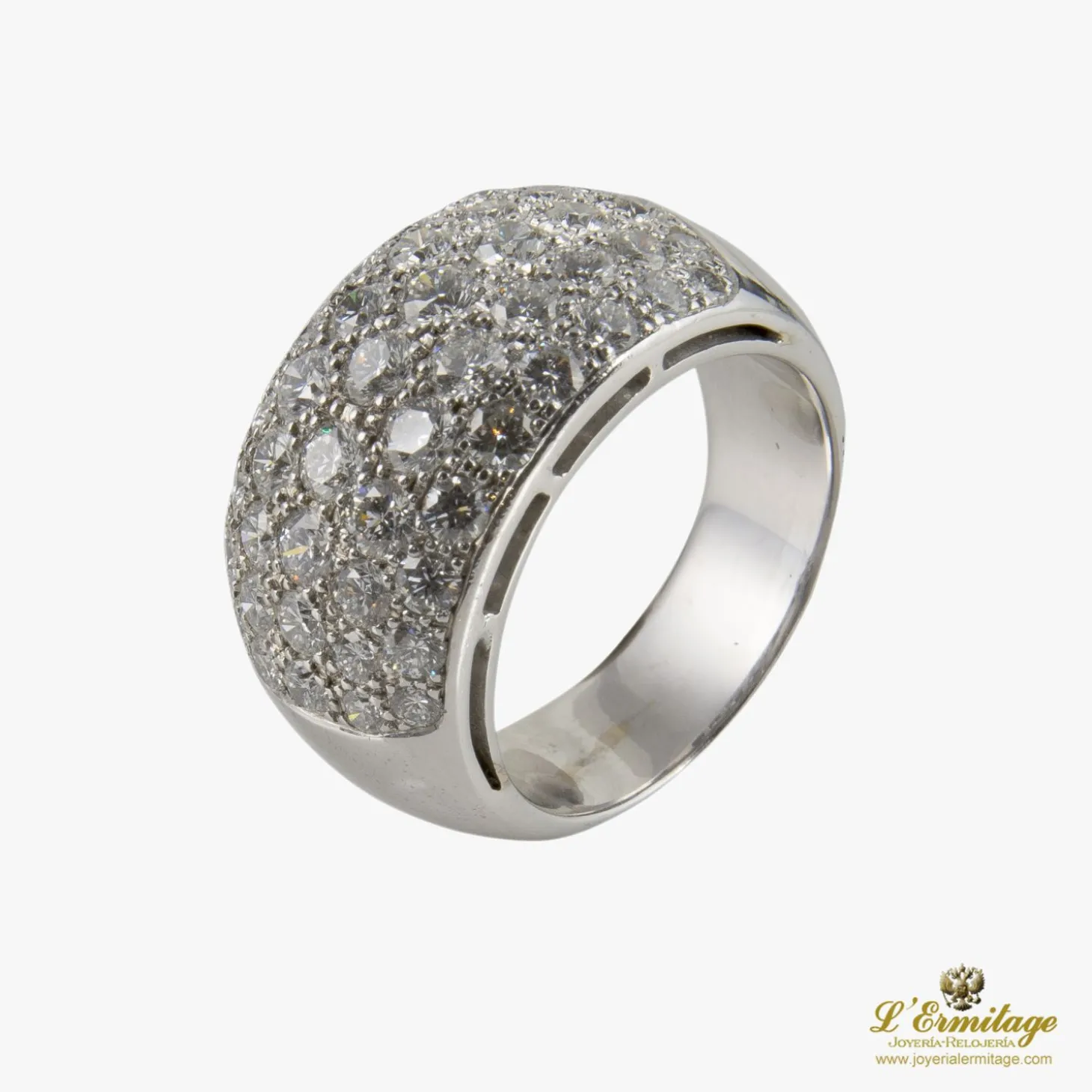 ANILLOS / SORTIJAS Sortija oro blanco con cuajado de diamantes