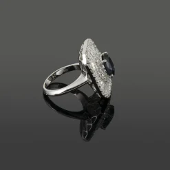 ANILLOS / SORTIJAS Sortija oro blanco zafiro y diamantes
