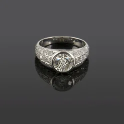 ANILLOS / SORTIJAS Sortija oro blanco y diamantes color l, pureza p1 y peso 1,20 cts.