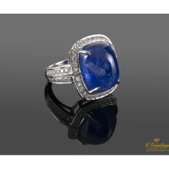 ANILLOS / SORTIJAS Sortija oro blanco tanzanita y diamantes.