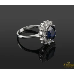 ANILLOS / SORTIJAS Sortija oro blanco zafiro y diamantes.