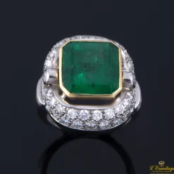 ANILLOS / SORTIJAS Sortija oro blanco esmeralda y diamantes