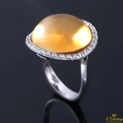 ANILLOS / SORTIJAS Sortija oro blanco y citrino