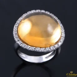 ANILLOS / SORTIJAS Sortija oro blanco y citrino