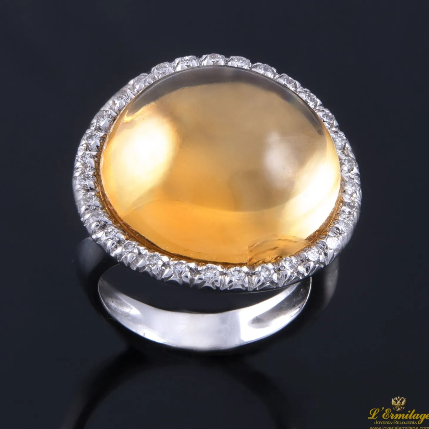 ANILLOS / SORTIJAS Sortija oro blanco y citrino
