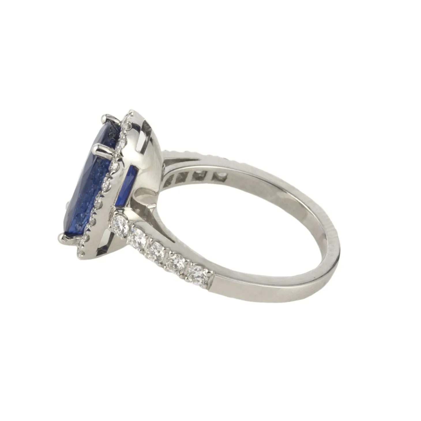 ANILLOS / SORTIJAS Sortija oro blanco zafiro y diamantes naturales