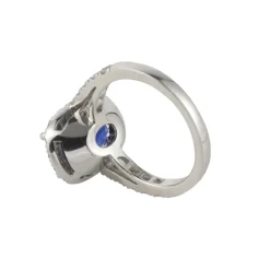 ANILLOS / SORTIJAS Sortija oro blanco zafiro y diamantes naturales