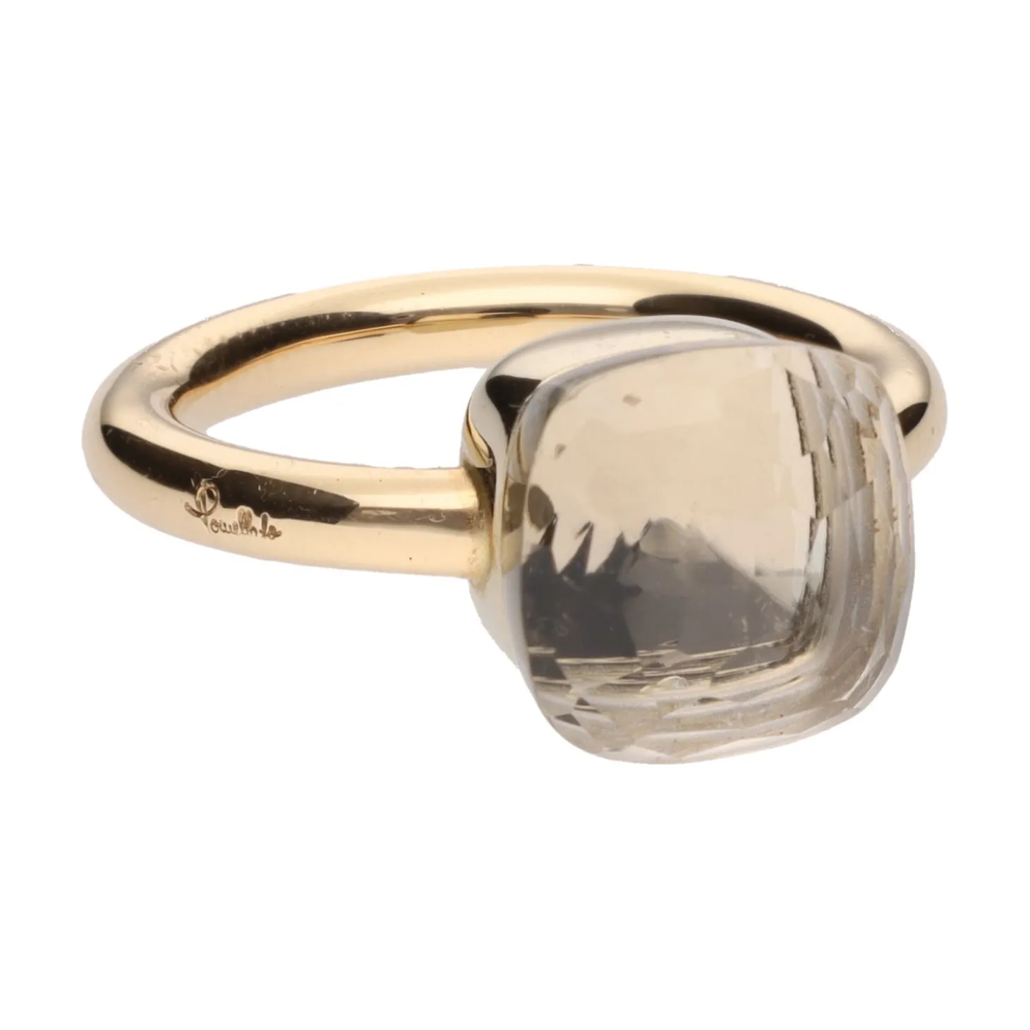 ANILLOS / SORTIJAS Sortija pomellato en oro amarillo con un cuarzo. Talla 13.