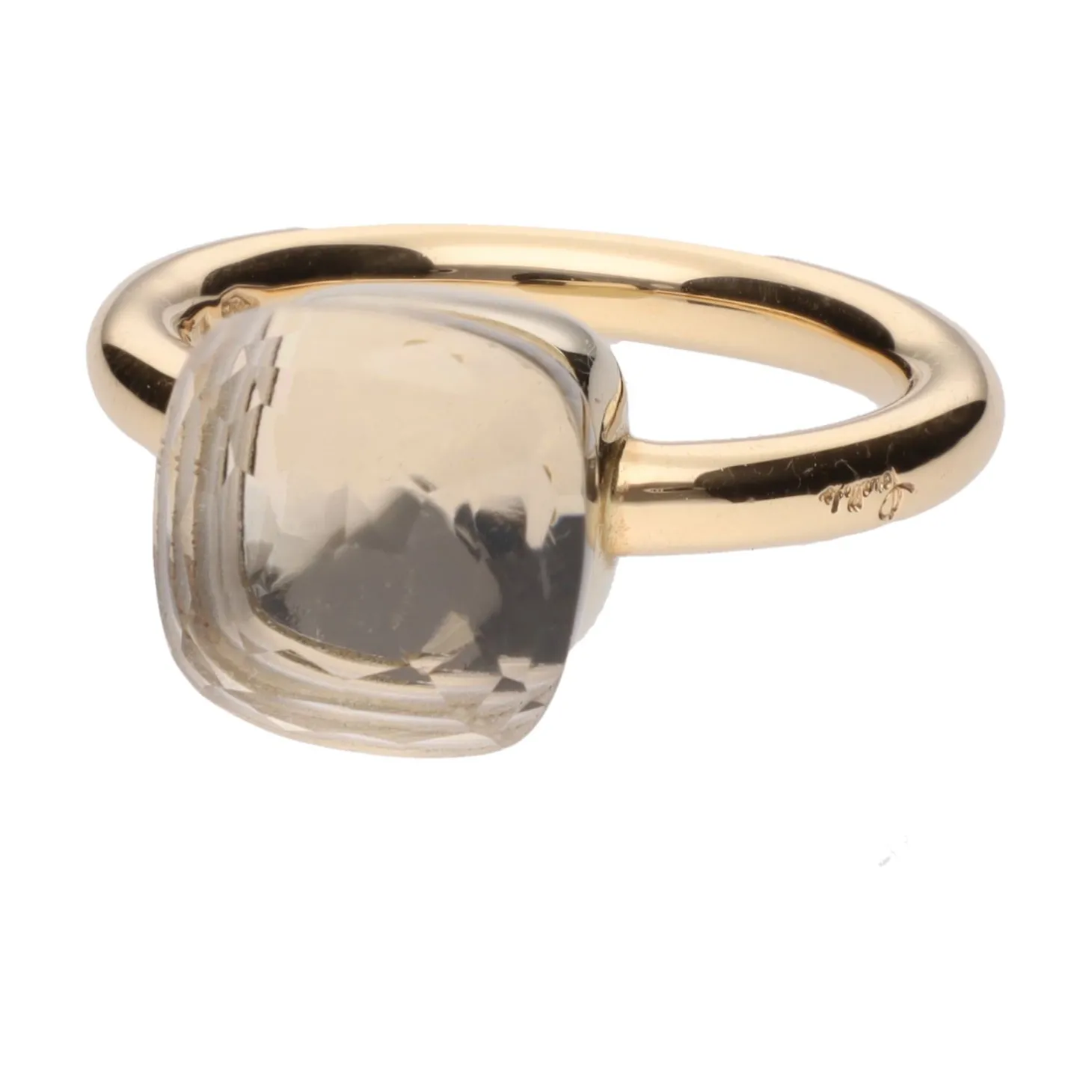 ANILLOS / SORTIJAS Sortija pomellato en oro amarillo con un cuarzo. Talla 9.