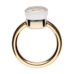 ANILLOS / SORTIJAS Sortija pomellato en oro amarillo con un cuarzo. Talla 9.