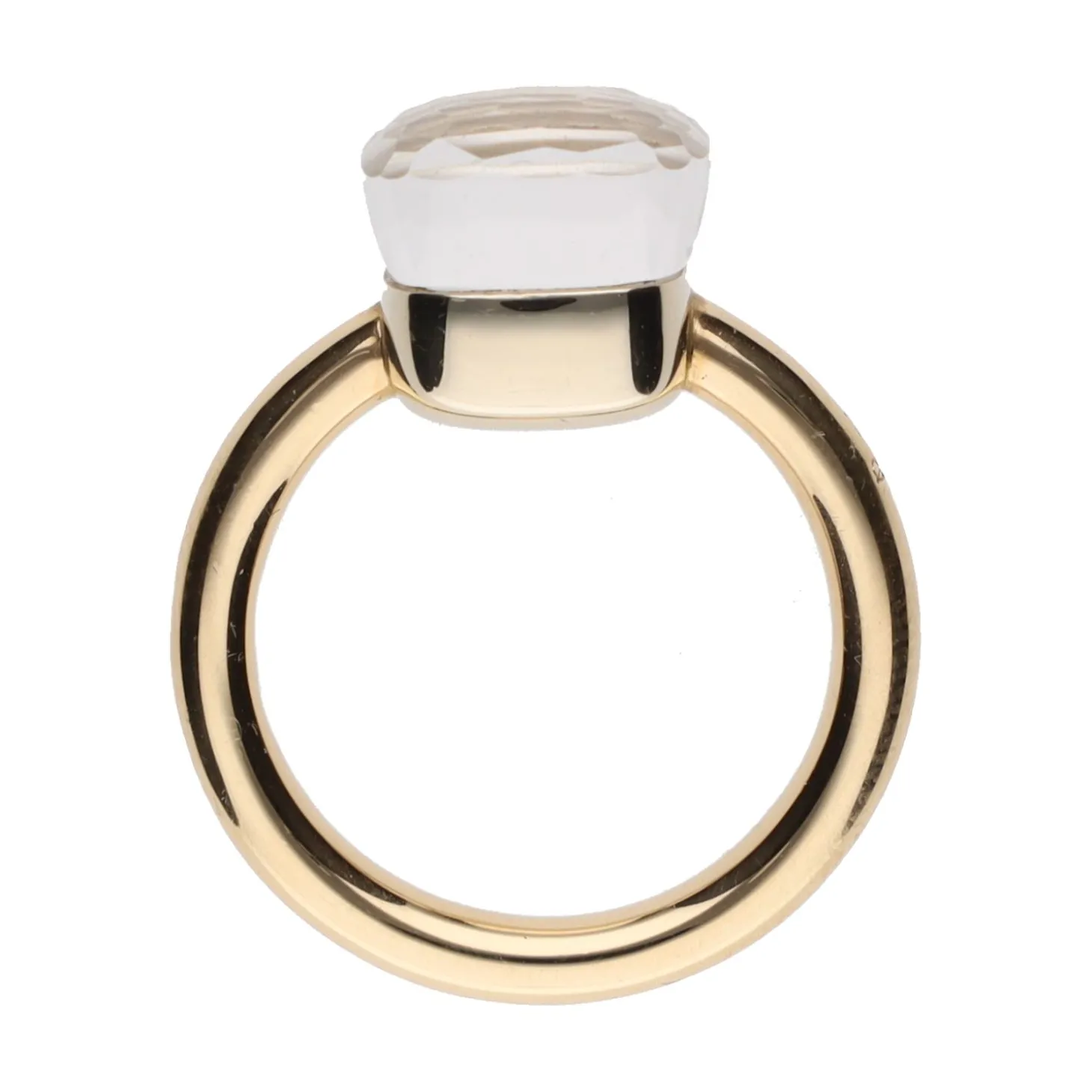 ANILLOS / SORTIJAS Sortija pomellato en oro amarillo con un cuarzo. Talla 9.