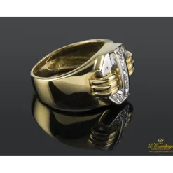 ANILLOS / SORTIJAS Sortija realizada en oro amarillo y oro blanco con motivo de brillantes