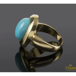 ANILLOS / SORTIJAS Sortija realizada en oro amarillo con una turqueza natural