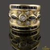 ANILLOS / SORTIJAS Sortija realizada en oro amarillo. Presenta zafiros y brillantes