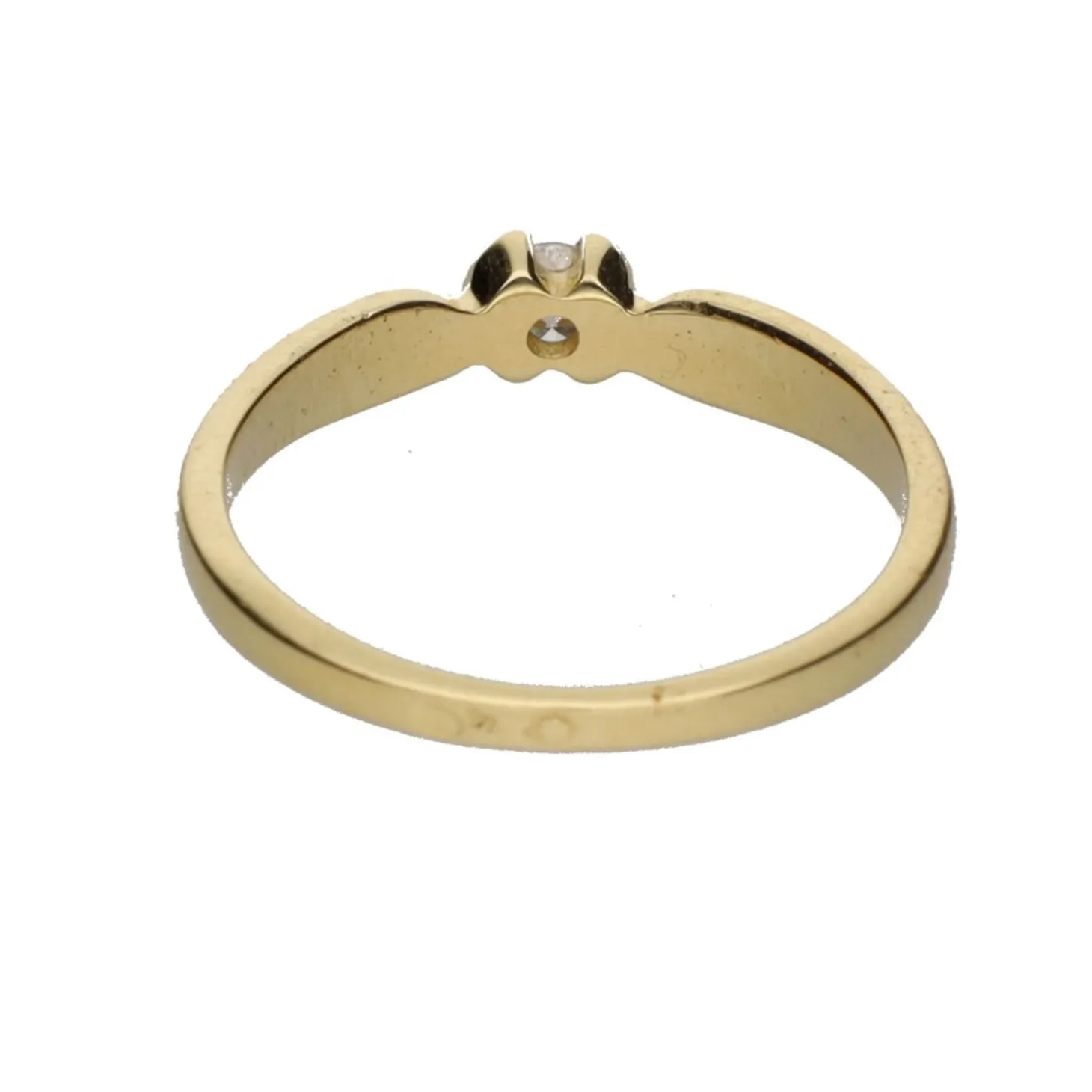 ANILLOS / SORTIJAS Sortija solitario en oro amarillo y brillantes. Talla 15.