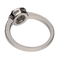 ANILLOS / SORTIJAS Sortija solitario en oro blanco con brillantes. Talla 12.