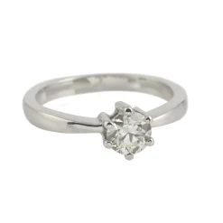 ANILLOS / SORTIJAS Sortija solitario oro blanco color k, pureza vvs2 y peso 0,65 cts.