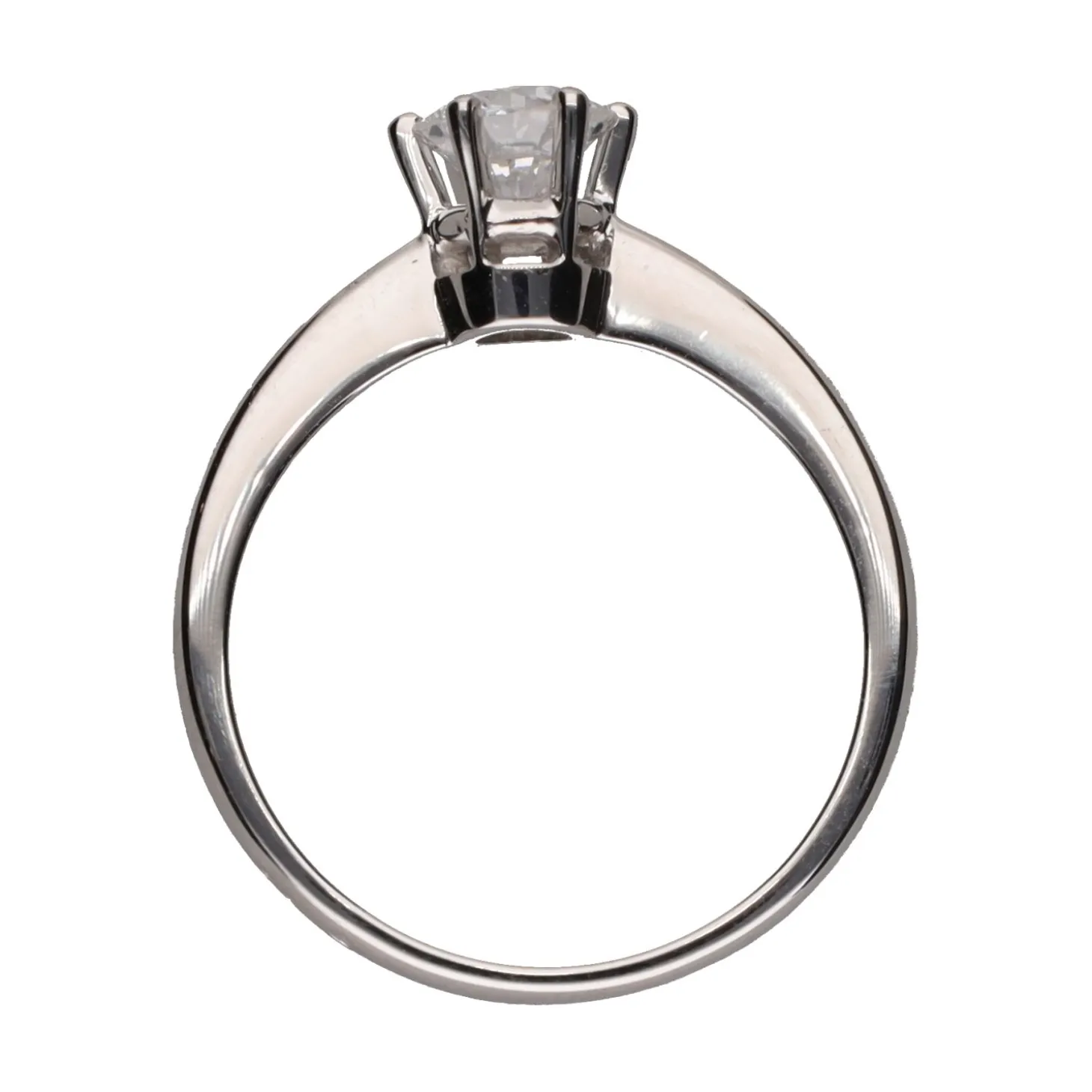 ANILLOS / SORTIJAS Sortija solitario en oro blanco con un brillante. Talla 14.