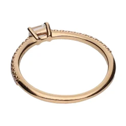 ANILLOS / SORTIJAS Sortija solitario en oro rosa con diamantes. Talla 13.