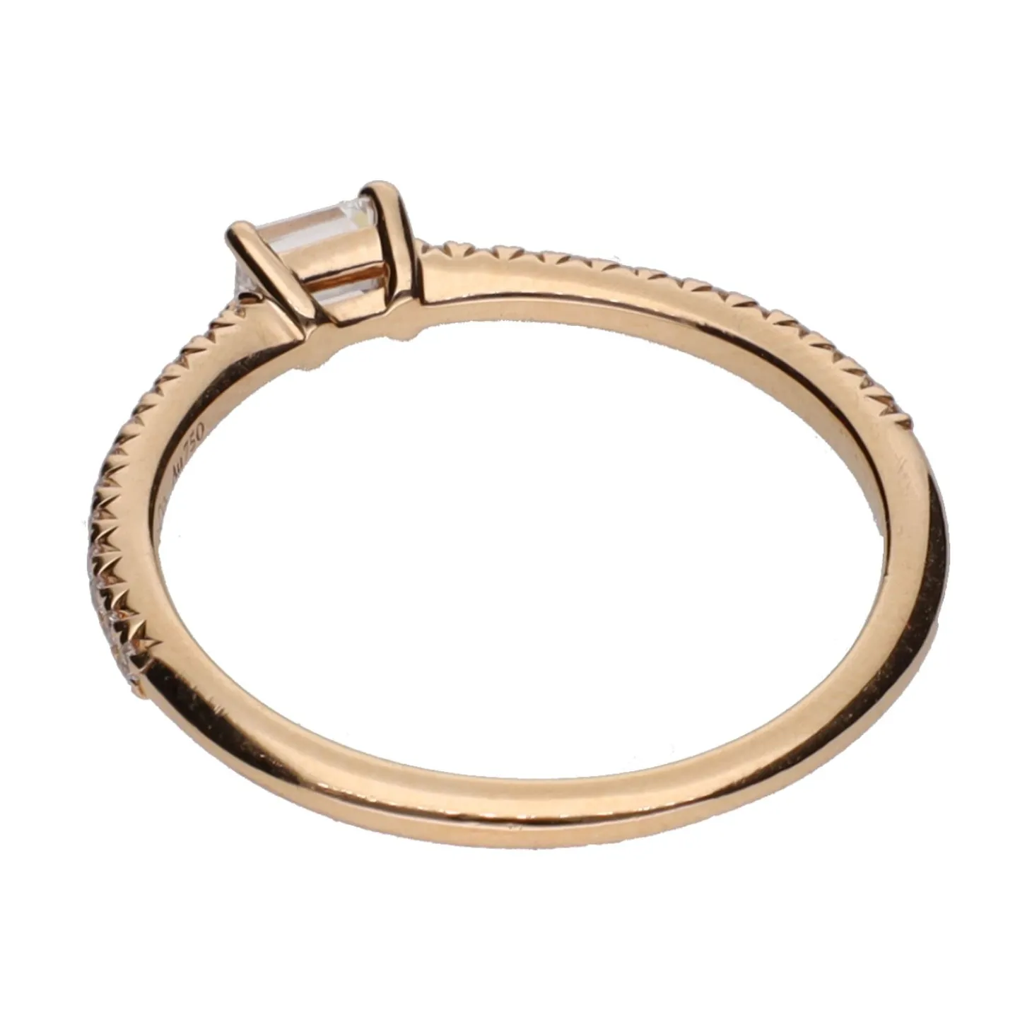 ANILLOS / SORTIJAS Sortija solitario en oro rosa con diamantes. Talla 13.