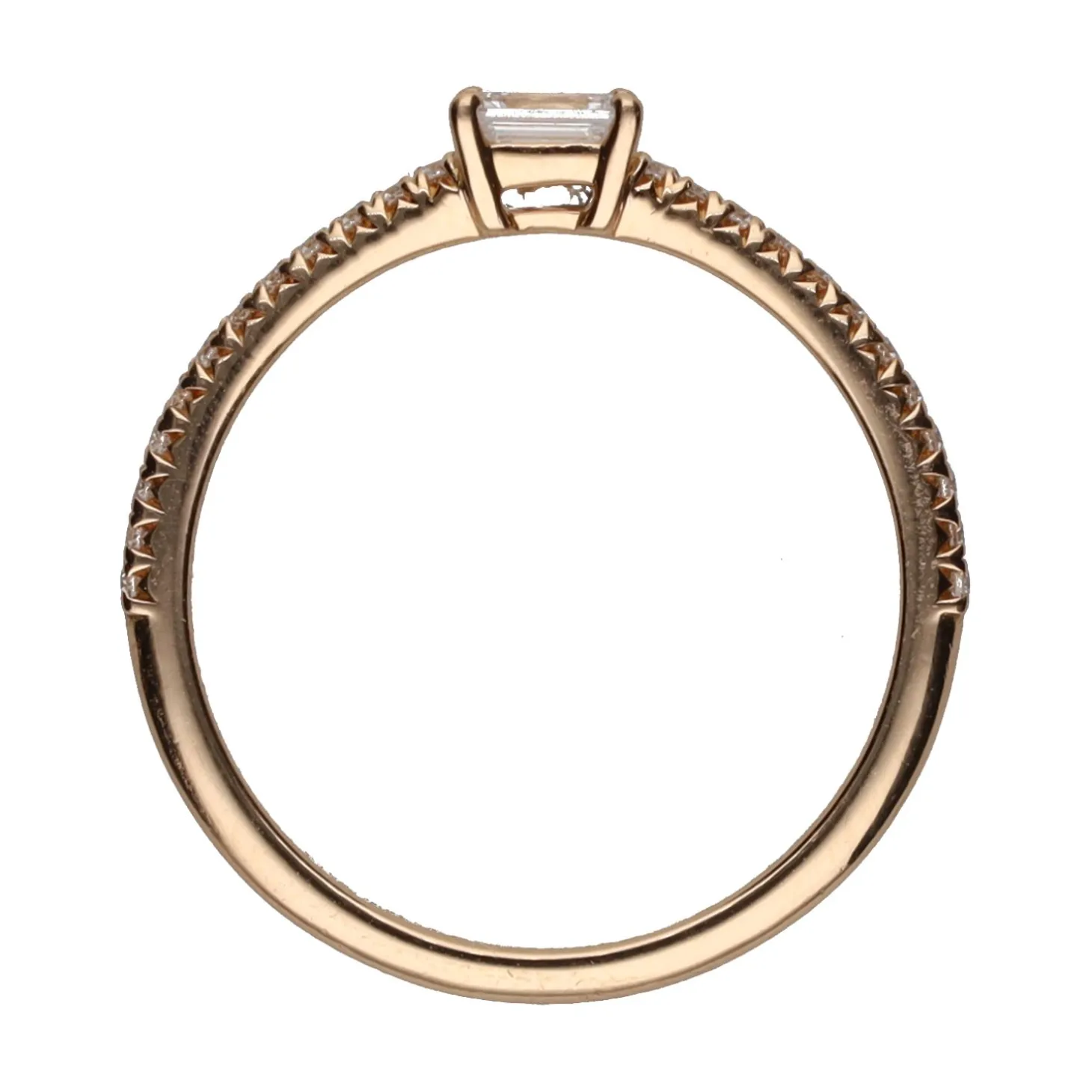 ANILLOS / SORTIJAS Sortija solitario en oro rosa con diamantes. Talla 13.