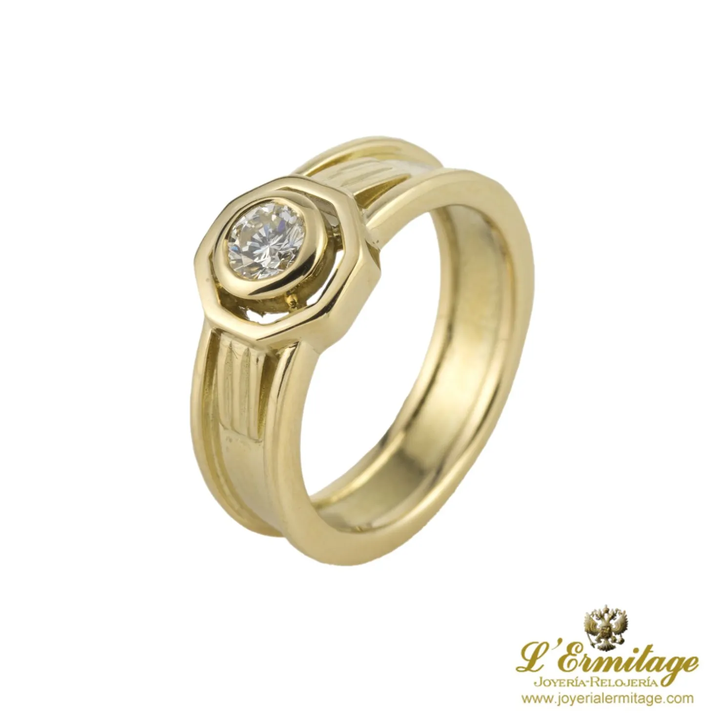 ANILLOS / SORTIJAS Sortija solitario oro amarillo.