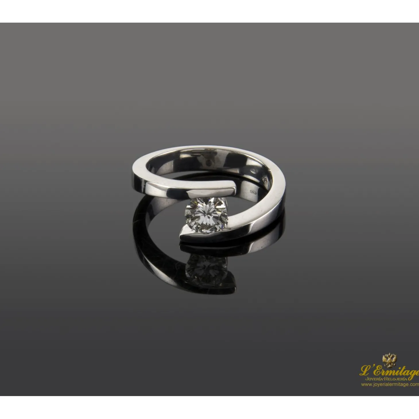 ANILLOS / SORTIJAS Sortija solitario oro blanco color i, pureza vs1 y peso 0,51 cts.