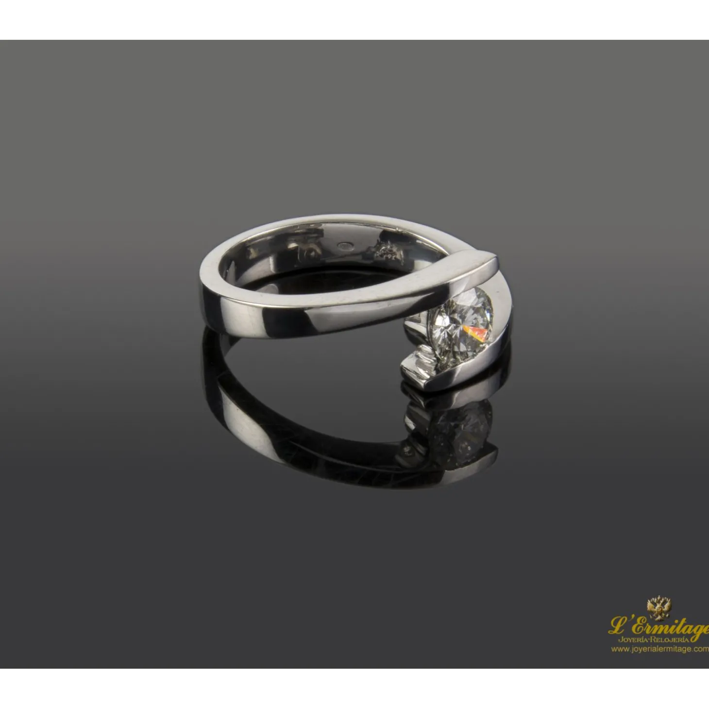 ANILLOS / SORTIJAS Sortija solitario oro blanco color i, pureza vs1 y peso 0,51 cts.
