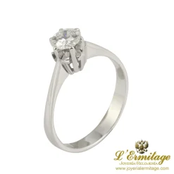 ANILLOS / SORTIJAS Sortija solitario oro blanco color g, pureza si1 y peso 0,50 cts.