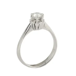 ANILLOS / SORTIJAS Sortija solitario oro blanco color g, pureza si1 y peso 0,50 cts.