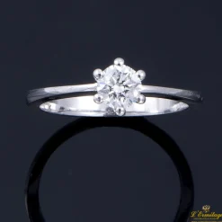 ANILLOS / SORTIJAS Sortija solitario oro blanco color f, pureza vs1 y peso 0,51 cts.