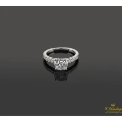 ANILLOS / SORTIJAS Sortija solitario oro blanco y diamantes color f, pureza p1 y peso 1,70 cts.