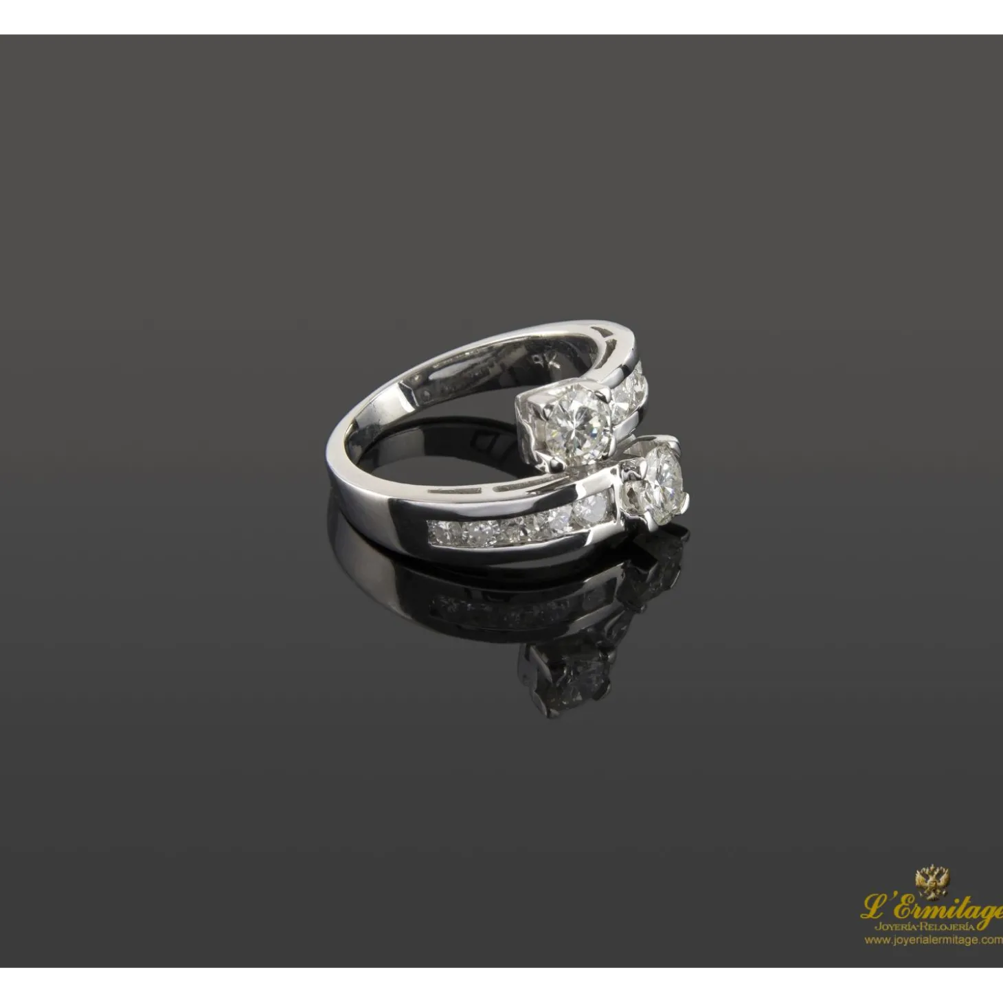 ANILLOS / SORTIJAS Sortija tu y yo oro blanco y diamantes.