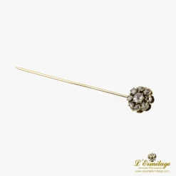 BROCHES / ALFILERES Alfiler antiguo oro amarillo y diamantes talla antigua