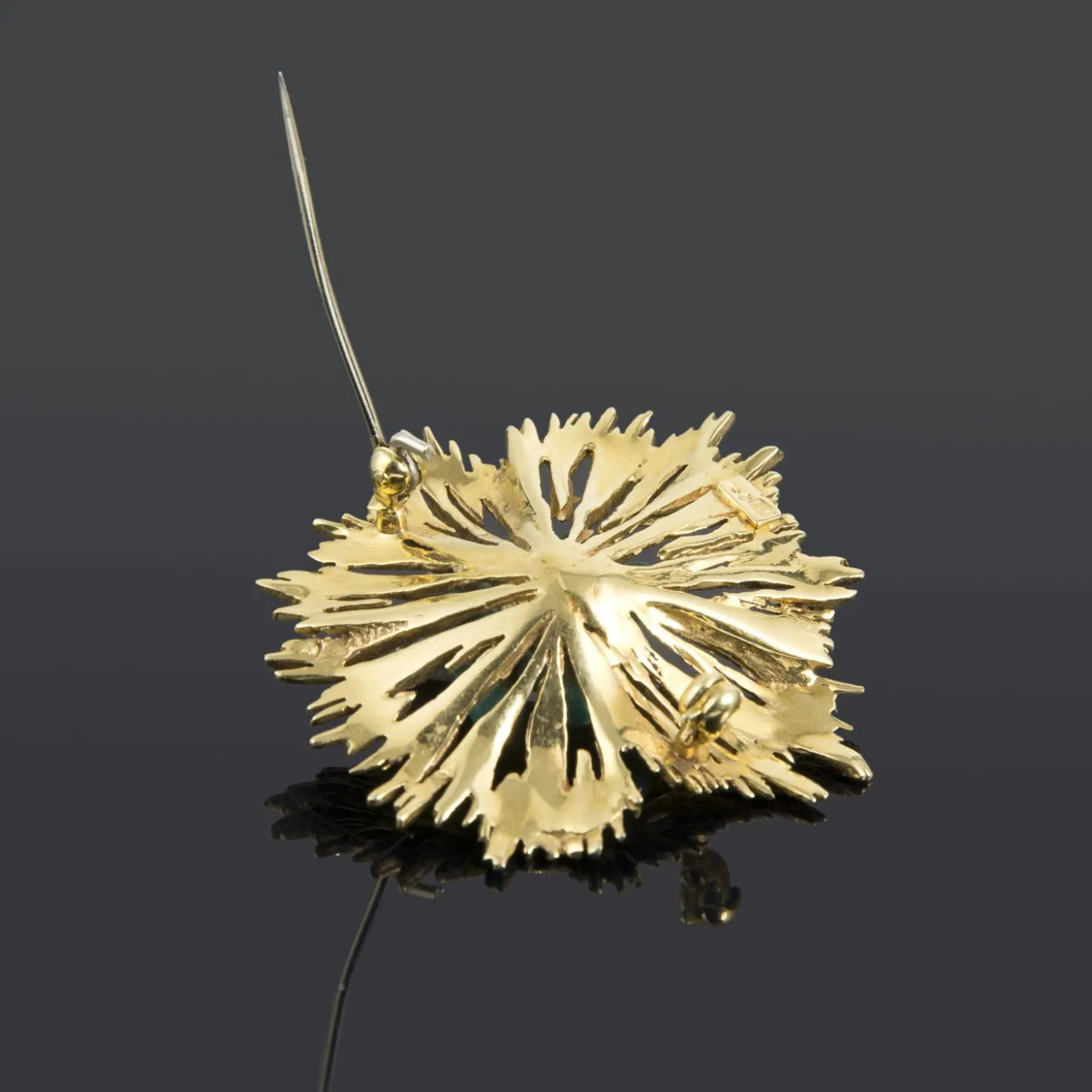 BROCHES / ALFILERES Broche-alfiler antiguo oro amarillo y turquesas