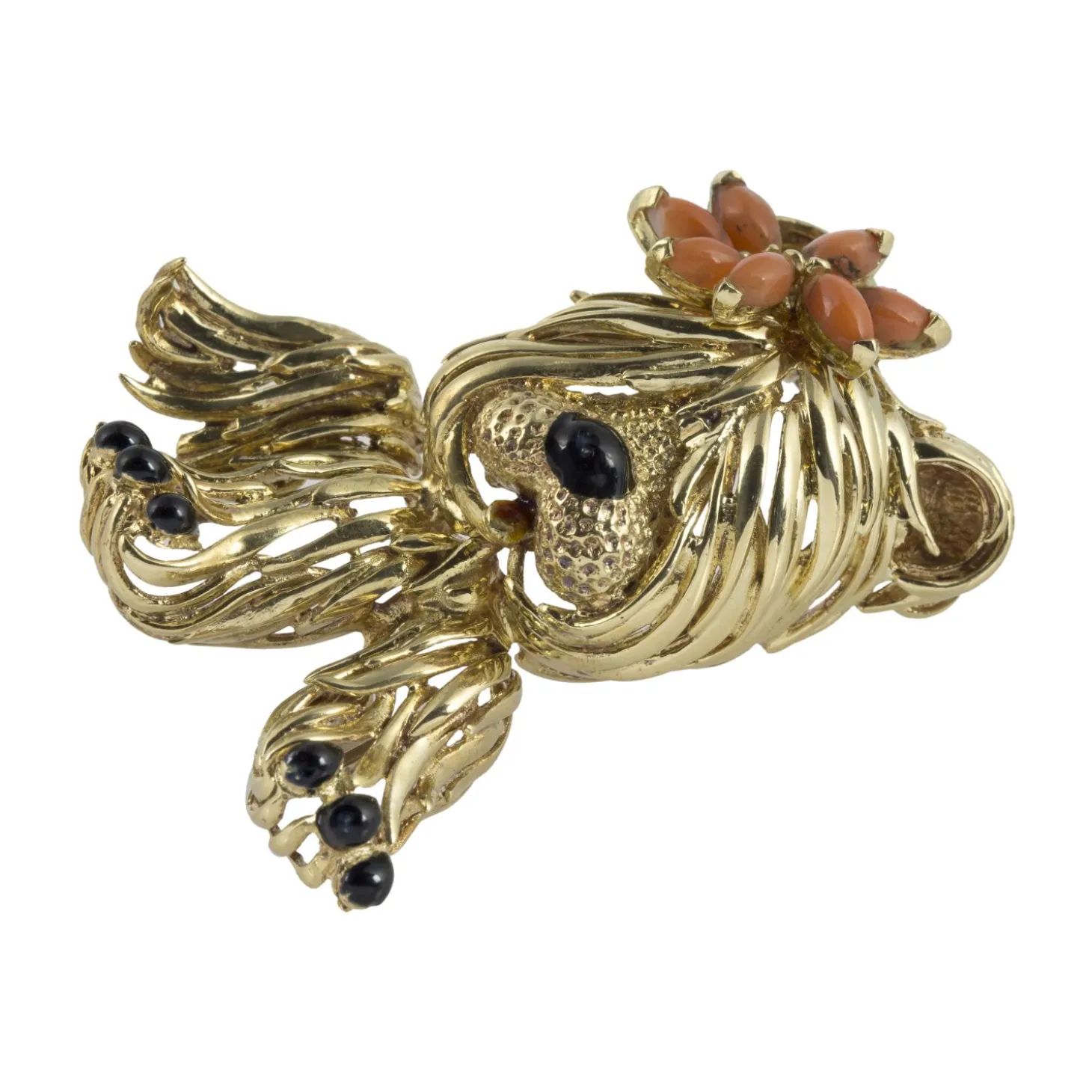 BROCHES / ALFILERES Broche-alfiler perro oro amarillo