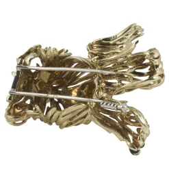 BROCHES / ALFILERES Broche-alfiler perro oro amarillo