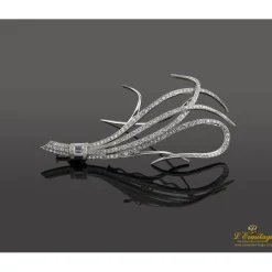 BROCHES / ALFILERES Broche-alfiler oro blanco y diamantes.