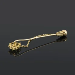 BROCHES / ALFILERES Broche-alfiler oro amarillo diamante y zafiros